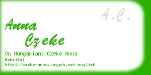 anna czeke business card